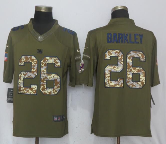 Men New York Giants #26 Barkley Green Salute To Service Limited Nike NFL Jerseys